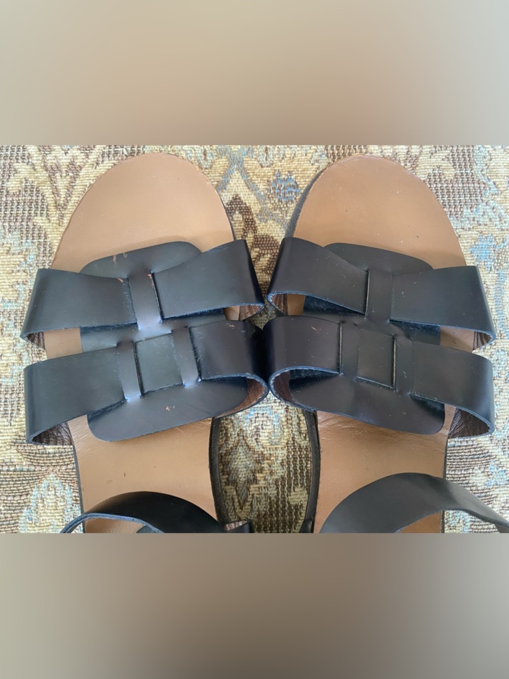 Marni Women’s Black Woven Leather Ankle-Strap Block Heel Sandals Sz 40 Preowned - Picture 12 of 15